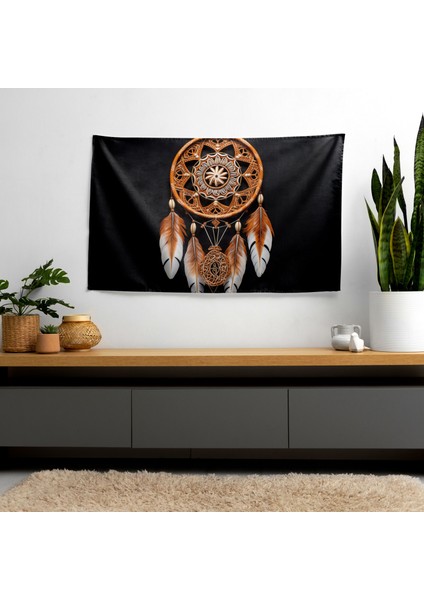Aborijin Dreamcatcher Toprak Tonları Duvar Örtüsü - Yatak Odası, Oturma Odası ve Yurt Dekoru