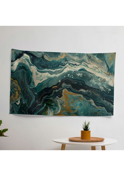 Organik Şekiller Soyut Duvar Örtüsü | Pamuk Arkası Polyester Ön | Sertifikalı | Canlı