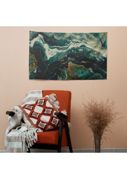 Organik Şekiller Soyut Duvar Örtüsü | Pamuk Arkası Polyester Ön | Sertifikalı | Canlı fiyatları