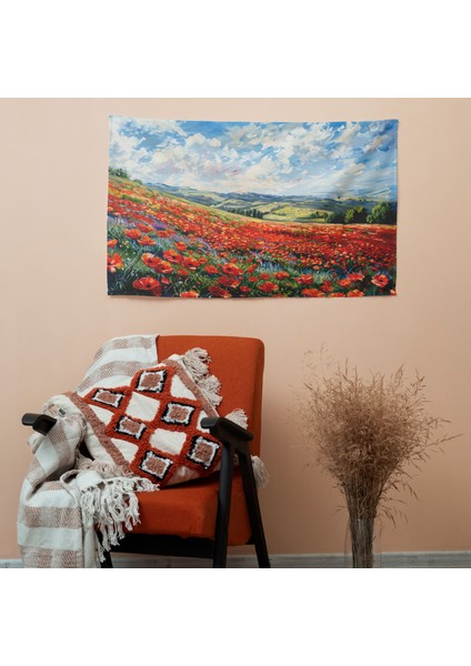 Empresyonist Gelincik Tarlası Duvar Örtüsü - Pamuk Sırt, Ranforce Kumaş, Canlı Renkler modelleri