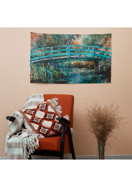 Japon Yaya Köprüsü Duvar Sanatı Örtü - Süblimasyon Baskılı Canlı Ranforce Kumaş - Yatak Odası, fiyatları