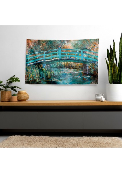 Japon Yaya Köprüsü Duvar Sanatı Örtü - Süblimasyon Baskılı Canlı Ranforce Kumaş - Yatak Odası, modelleri