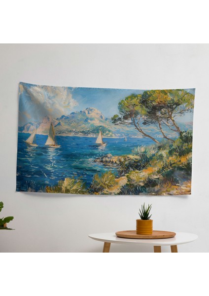 Claude Monet Modern Duvar Örtüsünden Esinlendi | Canlı Süblimasyon Baskı | Pamuk Sırt