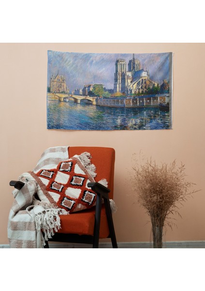 Empresyonist Stil Claude Monet Rouen Katedrali Duvar Örtüsü - Canlı Renkler, Pamuk Sırt,