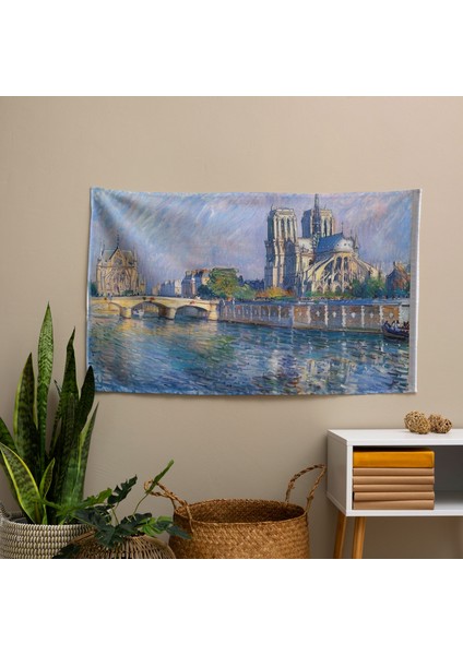 Empresyonist Stil Claude Monet Rouen Katedrali Duvar Örtüsü - Canlı Renkler, Pamuk Sırt,
