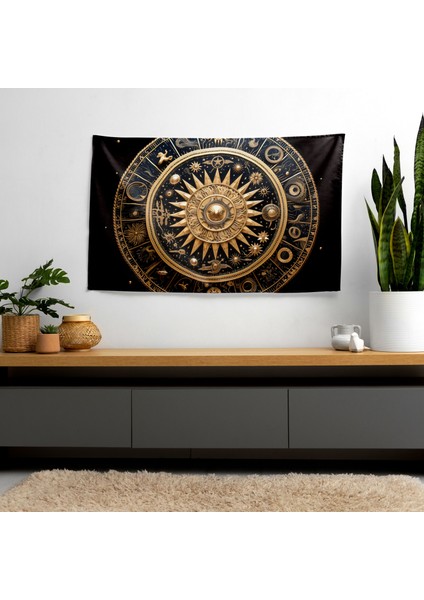 Kozmik Elementler Mandala Tasarımlı Duvar Örtüsü - Yatak Odası, Oturma Odası Veya Yurt Için fiyatları