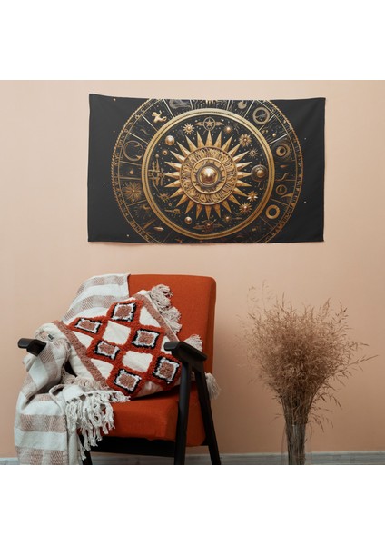 Kozmik Elementler Mandala Tasarımlı Duvar Örtüsü - Yatak Odası, Oturma Odası Veya Yurt Için modelleri