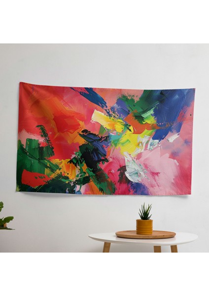 Etkileyici Fırça Darbeleri Duvar Örtüsü - Canlı Süblimasyon Baskı, Pamuk Sırt ve Polyester