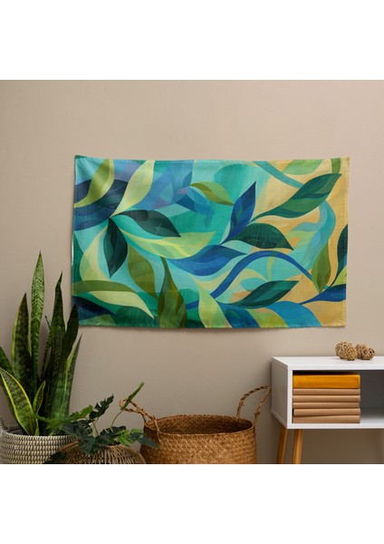 Organik Akan Çizgiler Duvar Örtüsü - Pamuk Arka, Polyester Ön - Canlı Renkler fiyatları