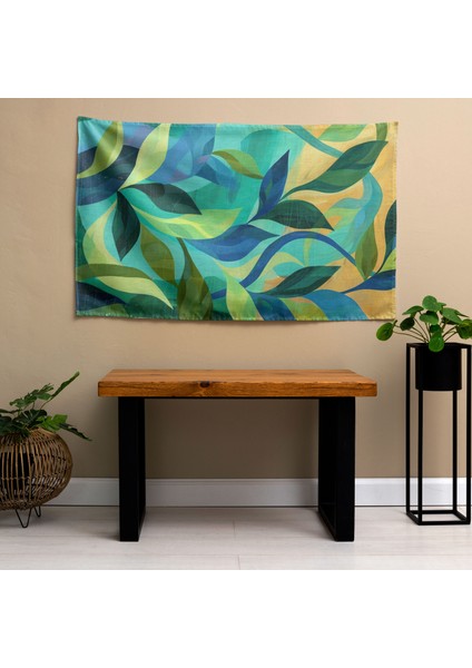 Organik Akan Çizgiler Duvar Örtüsü - Pamuk Arka, Polyester Ön - Canlı Renkler modelleri