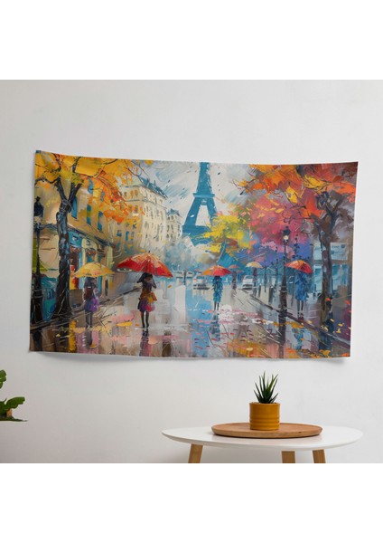 Paris Izlenimleri: Canlı Kumaş Duvar Sanatı - Pamuk Sırt, Polyester Ön, Ranforce Kumaş
