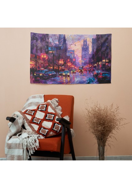 Alacakaranlıkta Izlenimcilik Şehir Duvar Örtüsü - Pamuk Sırt, Polyester Ön - Canlı Renkler, fiyatları
