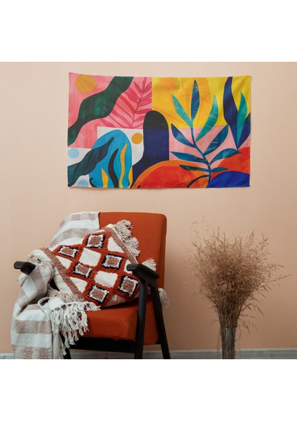 Organik Şekilli Kumaş Duvar Sanatı Örtü - Pamuk Sırt, Polyester Ön - Canlı Renkler, Modern fiyatları