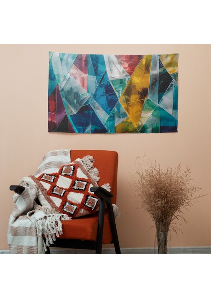 Geometrik Duvar Örtüsü - Modern Noktasal Tasarım, Pamuk Sırt ve Polyester Ön, Canlı fiyatları