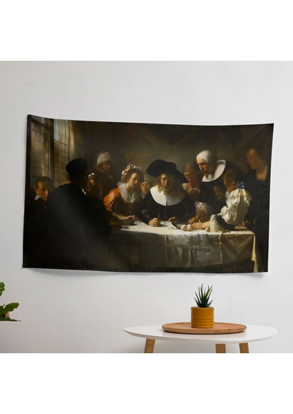 Rembrandt'tan Esinlenen Kanvas Duvar Sanatı Örtü | Ranforce Kumaş Üzerine Canlı Baskı |