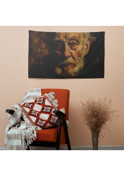 Rembrandt Tarzı Yaşlı Adam Portresi Duvar Örtüsü | Canlı Renkler | Yatak Odası, Oturma Odası, fiyatları