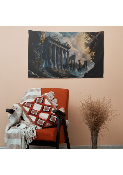 Canlı Süblimasyon Baskılı Neoklasik Harabeler Pamuk ve Polyester Duvar Örtüsü - Yatak modelleri