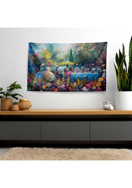 Rokoko Tarzı Resim Duvar Örtüsü - Pamuk Sırt, Polyester Ön - Canlı Renkler, Hafif Kumaş modelleri