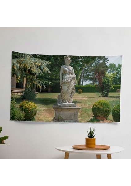 Neoklasizm Simetri Duvar Örtüsü - Pamuk Sırt, Polyester Ön, Ranforce Kumaş, Canlı Renkler