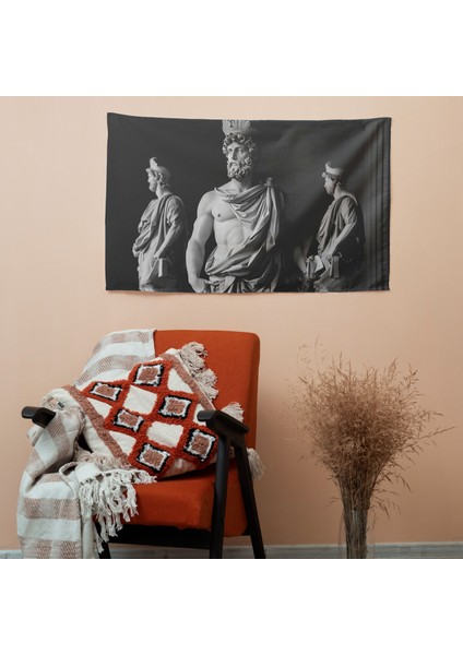 Rönesans Heykelleri Duvar Örtüsü - Pamuk Sırt, Polyester Ön - Canlı Renkler, Süblimasyon