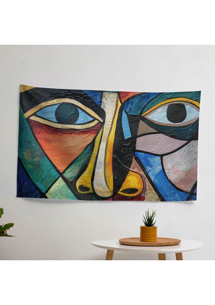 Pablo Picasso'dan Ilham Alan Kanvas Baskı Duvar Örtüsü - Canlı Renkler, Ranforce Kumaş - Yatak