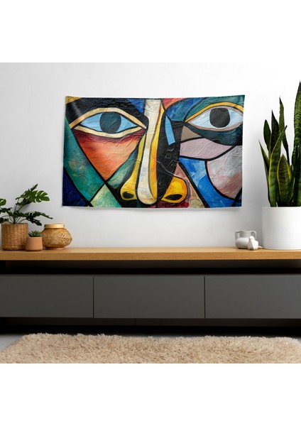 Pablo Picasso'dan Ilham Alan Kanvas Baskı Duvar Örtüsü - Canlı Renkler, Ranforce Kumaş - Yatak modelleri
