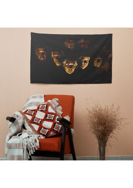Rembrandt'tan Esinlenen Duvar Örtüsü - Pamuk Sırt, Polyester Ön - Canlı Renkler - Yatak