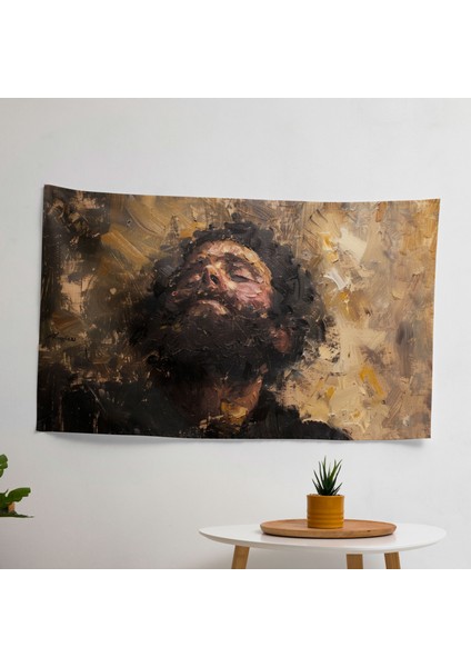 Rembrandt Impasto Fırça Duvar Örtüsü - Pamuk Sırt, Polyester Ön - Canlı Renkler, Süblimasyon