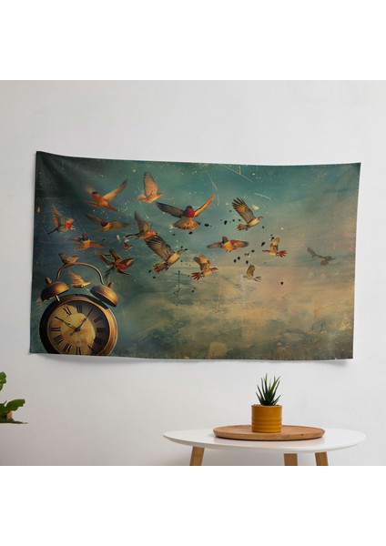 Sürrealizm Duvar Sanatı - Yatak Odası ve Oturma Odası Dekoru Için Canlı Baskılı Kumaş Duvar