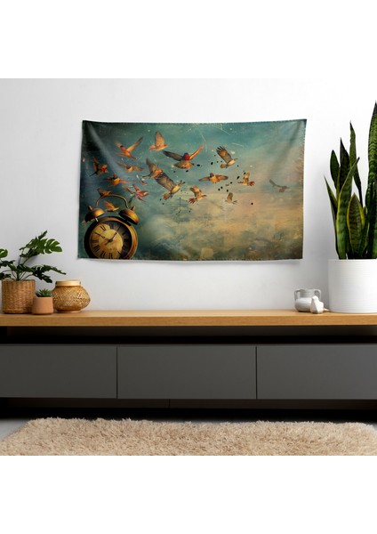 Sürrealizm Duvar Sanatı - Yatak Odası ve Oturma Odası Dekoru Için Canlı Baskılı Kumaş Duvar
