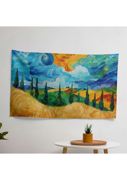 Vincent Van Gogh Buğday Tarlası Süblimasyon Duvar Örtüsü - Yatak Odası, Oturma Odası, Yurt