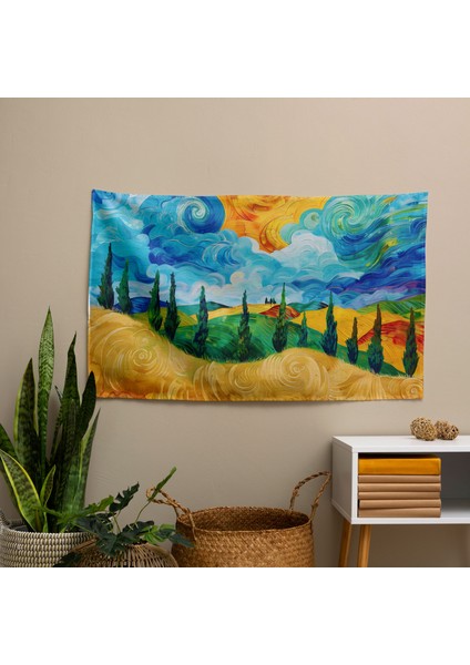 Vincent Van Gogh Buğday Tarlası Süblimasyon Duvar Örtüsü - Yatak Odası, Oturma Odası, Yurt modelleri