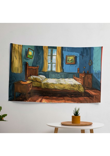 Vincent Van Gogh Yatak Odası Kanvas Tablo - Canlı Ranforce Kumaş Duvar Örtüsü