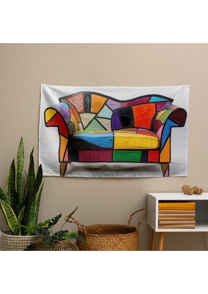 Pablo Picasso Modern Duvar Örtüsünden Esinlendi - Canlı Süblimasyon Baskı, Pamuk ve Polyester