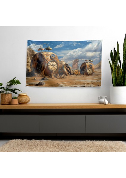 Sürrealizm Sanat Duvar Örtüsü - Canlı Renkler, Hafif Kumaş Duvar Sanatı