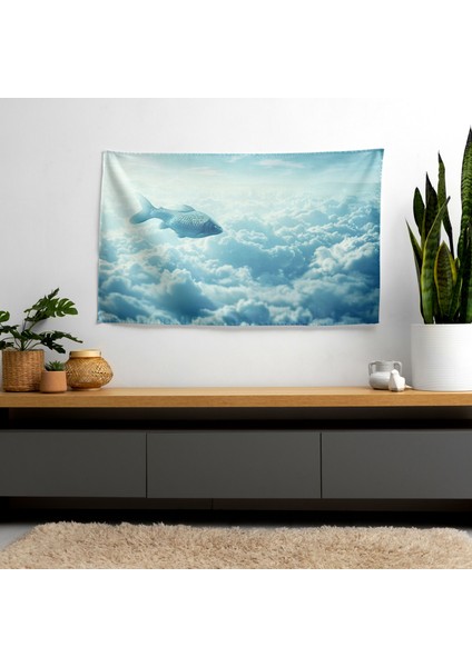 Sürrealizm Duvar Sanatı - Süblimasyon Baskılı Canlı Ranforce Kumaş Örtü fiyatları