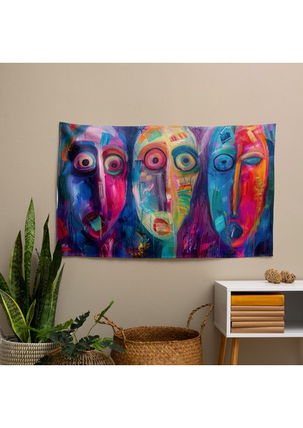 Sürrealizm Sanat Duvar Örtüsü - Pamuk Sırtlı, Polyester Ön - Canlı Renkler, Süblimasyon Baskı fiyatları