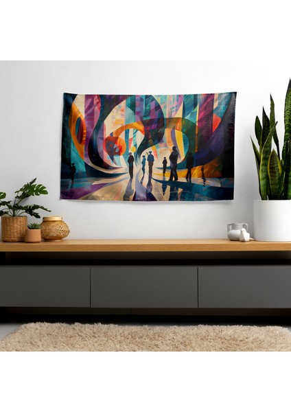 Sürrealizm Duvar Sanatı Duvar Örtüsü - Canlı Renkler, Hafif Kumaş, Süblimasyon Baskı