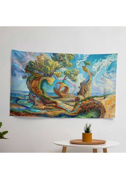 Sürrealizm Ev Dekorasyonu Duvar Örtüsü - Canlı Süblimasyon Baskı, Pamuk Sırt - Yatak