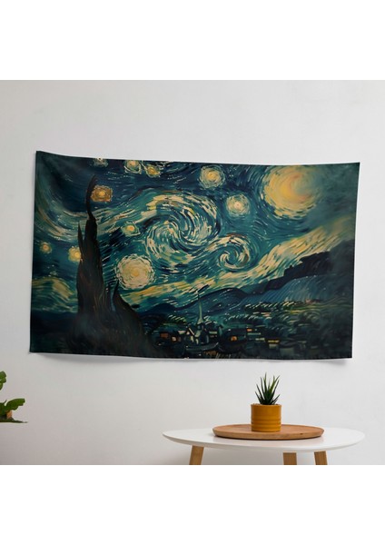 Yıldızlı Gece Gökyüzü Vincent Van Gogh Duvar Örtüsü - Canlı Süblimasyon Baskı, Yatak Odası,
