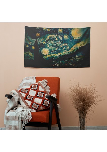 Yıldızlı Gece Gökyüzü Vincent Van Gogh Duvar Örtüsü - Canlı Süblimasyon Baskı, Yatak Odası,