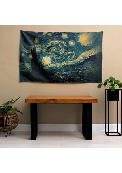 Yıldızlı Gece Gökyüzü Vincent Van Gogh Duvar Örtüsü - Canlı Süblimasyon Baskı, Yatak Odası,