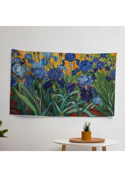 Vincent Van Gogh Süsen Duvar Örtüsü - Pamuk Sırt, Polyester Ön - Yatak Odası, Oturma