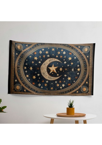 Göksel Türk Halısı Desenli Duvar Örtüsü - Arkası Pamuk, Önü Polyester - Canlı Renkler