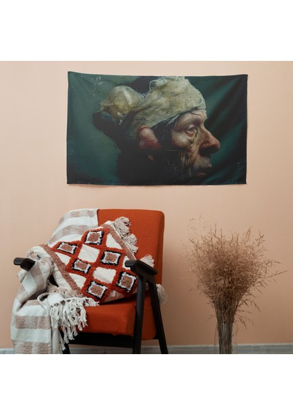 Van Gogh'tan Esinlenen Gerçeküstü Otoportre Kumaş Duvar Sanatı Örtü - Canlı Süblimasyon Baskı,
