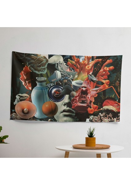 Modern Gerçeküstücülük Sanat Duvar Örtüsü - Pamuk Sırt, Polyester Ön - Canlı Renkler,