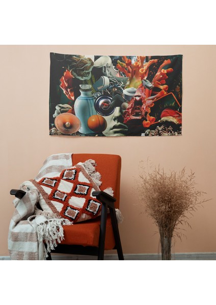 Modern Gerçeküstücülük Sanat Duvar Örtüsü - Pamuk Sırt, Polyester Ön - Canlı Renkler,