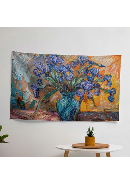 Vincent Van Gogh Süsen Duvar Örtüsü - Canlı Süblimasyon Baskı Yatak Odası, Oturma Odası, Yurt