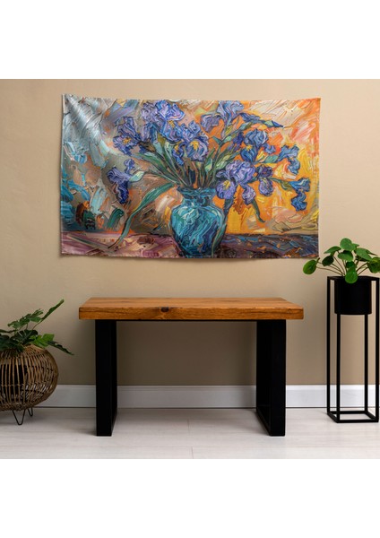 Vincent Van Gogh Süsen Duvar Örtüsü - Canlı Süblimasyon Baskı Yatak Odası, Oturma Odası, Yurt