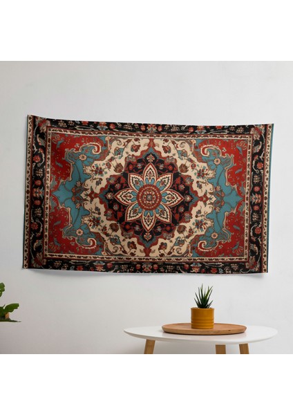 Türk Halısı Duvar Örtüsü – Canlı Renkler, Süblimasyon Baskı